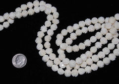 Ox Bone Carved Rose Beads 8mm (6)