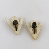 Victorian carved bone thistle earrings