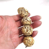 Large Bone Carved Beads Turtles Chinese