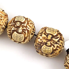 Large Bone Carved Beads Turtles Chinese