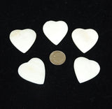 Hand Carved Ox Bone Heart Pendants