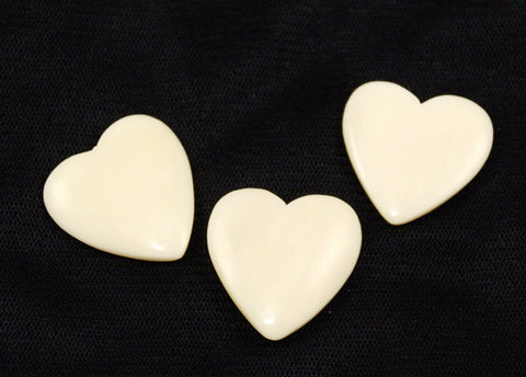 Hand Carved Ox Bone Heart Pendants