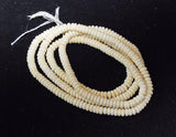 Natural Ox Bone Rondelle Beads Extra Long Strand