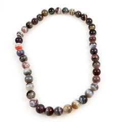 Botswana Agate Banded Round Beads
