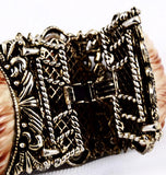 Vintage Faux Shell Filigree Bracelet