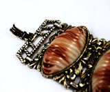 Vintage Faux Shell Filigree Bracelet