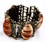 Vintage Faux Shell Filigree Bracelet
