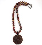 Brecciated Jasper Necklace With Jade Pendant