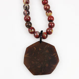 Brecciated Jasper Necklace With Jade Pendant