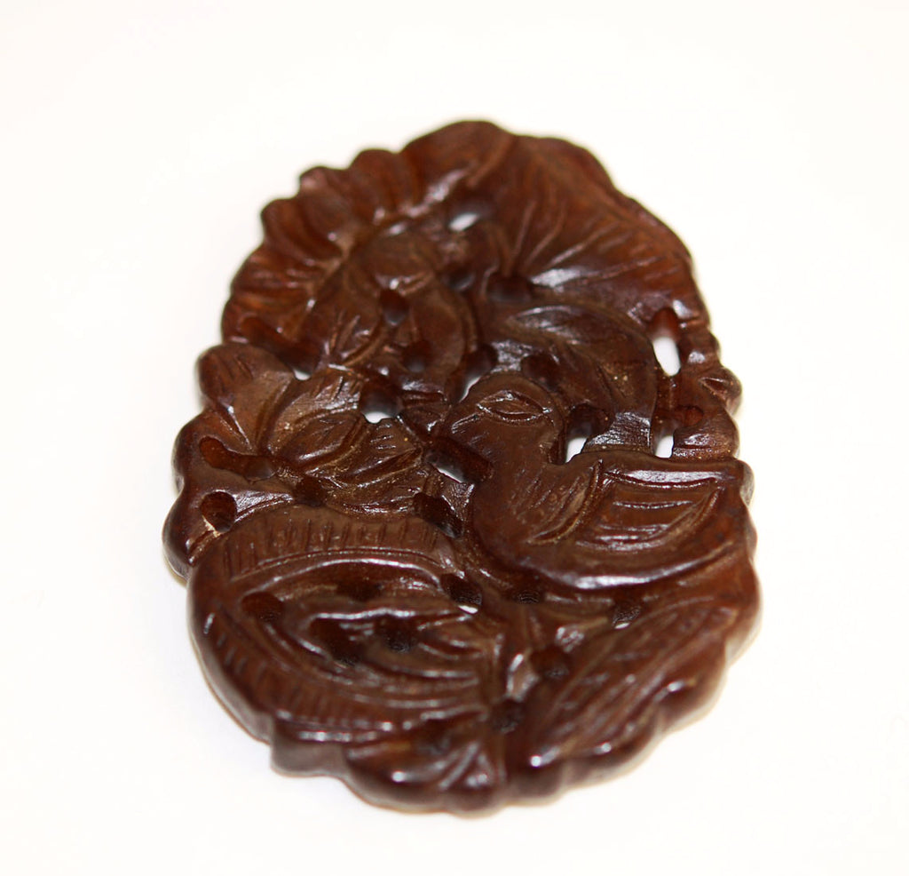 Brown Jade Carved Pendant