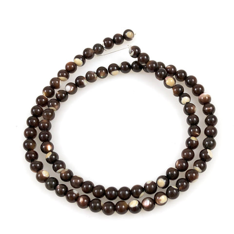 Brown Mother of Pearl Round Beads
