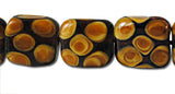 Brown Spotted Lamp Work Square Beads
