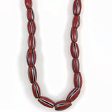 African Trade Beads Venetian Striped Rust Strand