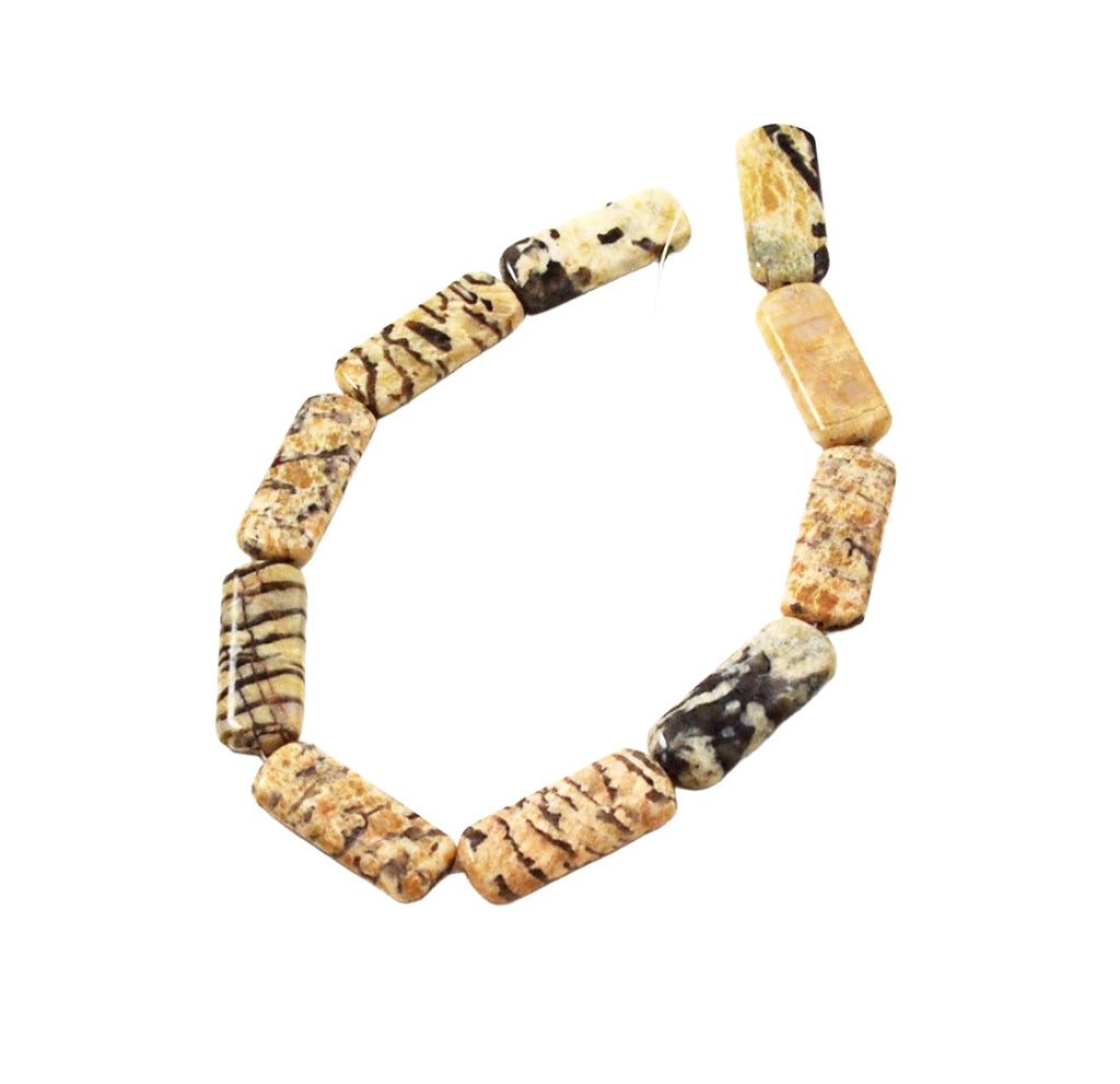 Graphic Feldspar Gemstone Rectangle Bead Strands