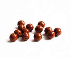 Japanese Brown 8mm Round Glass Beads - Vintage (40)