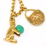 Easter Bunny With Basket Necklace Gold Filled