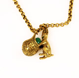 Easter Bunny With Basket Necklace Gold Filled