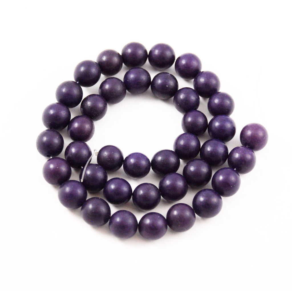 Purple Buri 10mm Round Bead Strands