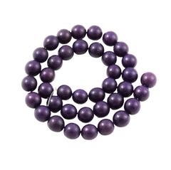 Purple Buri 10mm Round Bead Strands