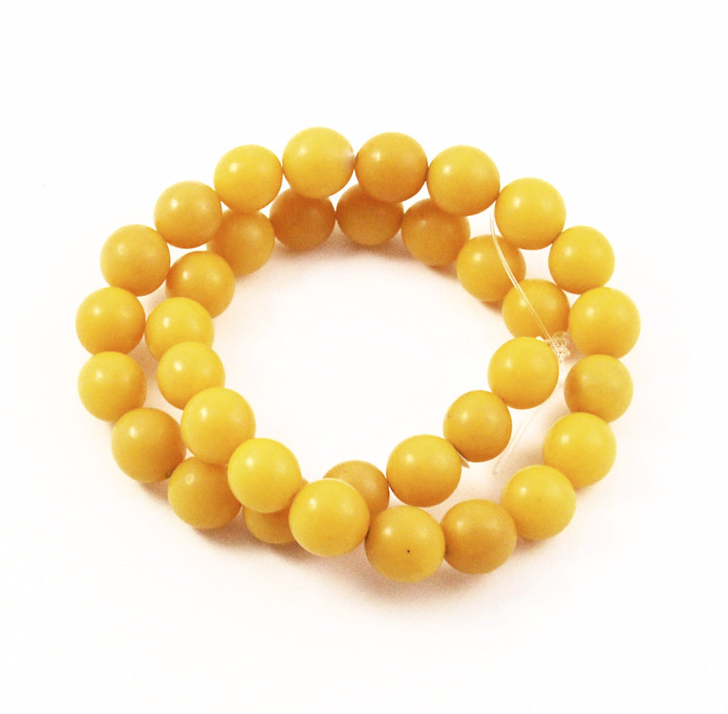 Yellow Buri 10mm Round Bead Strands