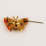 Enamel Painted Butterfly Brooch Czechoslovakia