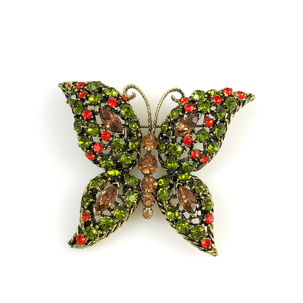 Vintage rhinestone butterfly brooch