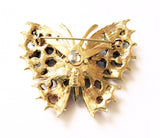 Art Butterfly Brooch Colorful Stones Vintage