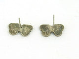 Back of Blue Enamel & Sterling Silver Butterfly Earrings