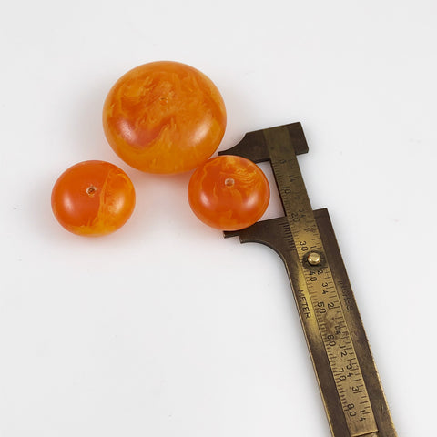 Butterscotch Amber Lucite Disk Beads (3)