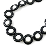 Black & White Glass Saturn Beads Vintage