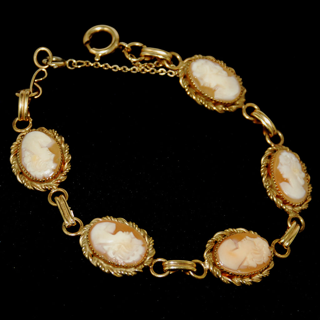 Cameo Bracelet Vintage Gold Filled