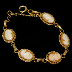 Cameo Bracelet Vintage Gold Filled