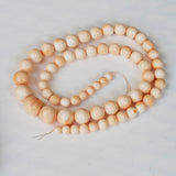 Italian Cameo Coral Shell Beads 24" Graduated Strands