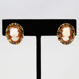 Vintage Cameo Gold Filled Earrings Clip On