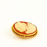 14K Gold Cameo Brooch Pendant by Carla