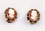 Vintage Cameo Gold Filled Earrings Clip On