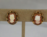 Vintage Cameo Gold Filled Earrings Clip On