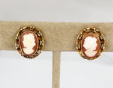 Cameo Gold Filled Earrings Clip On
