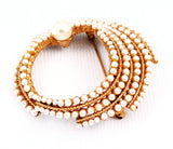 Capri Faux Pearl Circular Brooch Vintage