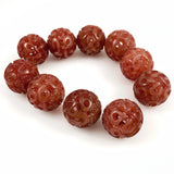 Carved Carnelian Chinese Beads 25mm