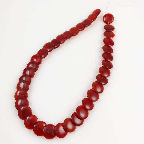 Carnelian Coin Beads 13mm