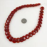 Carnelian Coin Beads 13mm