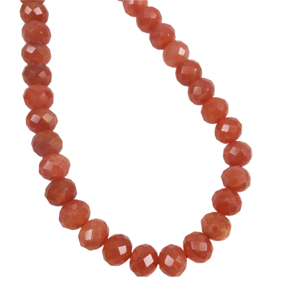 Carnelian Faceted Rondelle Beads 