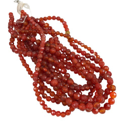 Carnelian Faceted Round Beads strand