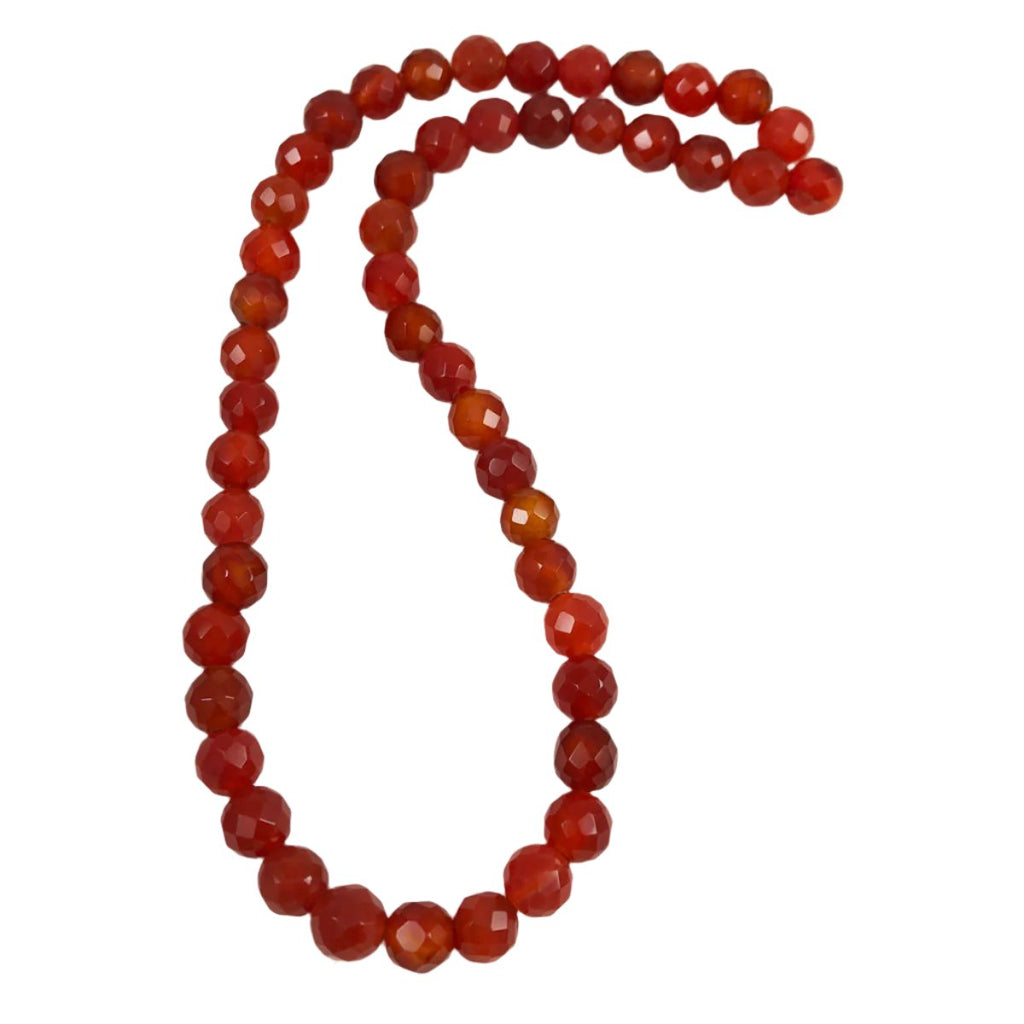 Carnelian Faceted Round Beads