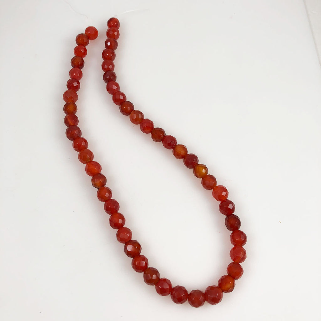 Carnelian Faceted Round Beads