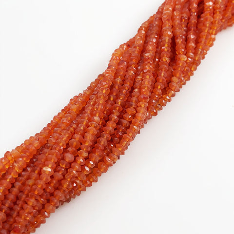 Carnelian Faceted Rondelle Beads Natural