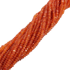 Carnelian Faceted Rondelle Beads Natural