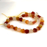 Carnelian Carved Flower Beads strand