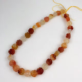 Carnelian Carved Flower Beads strand